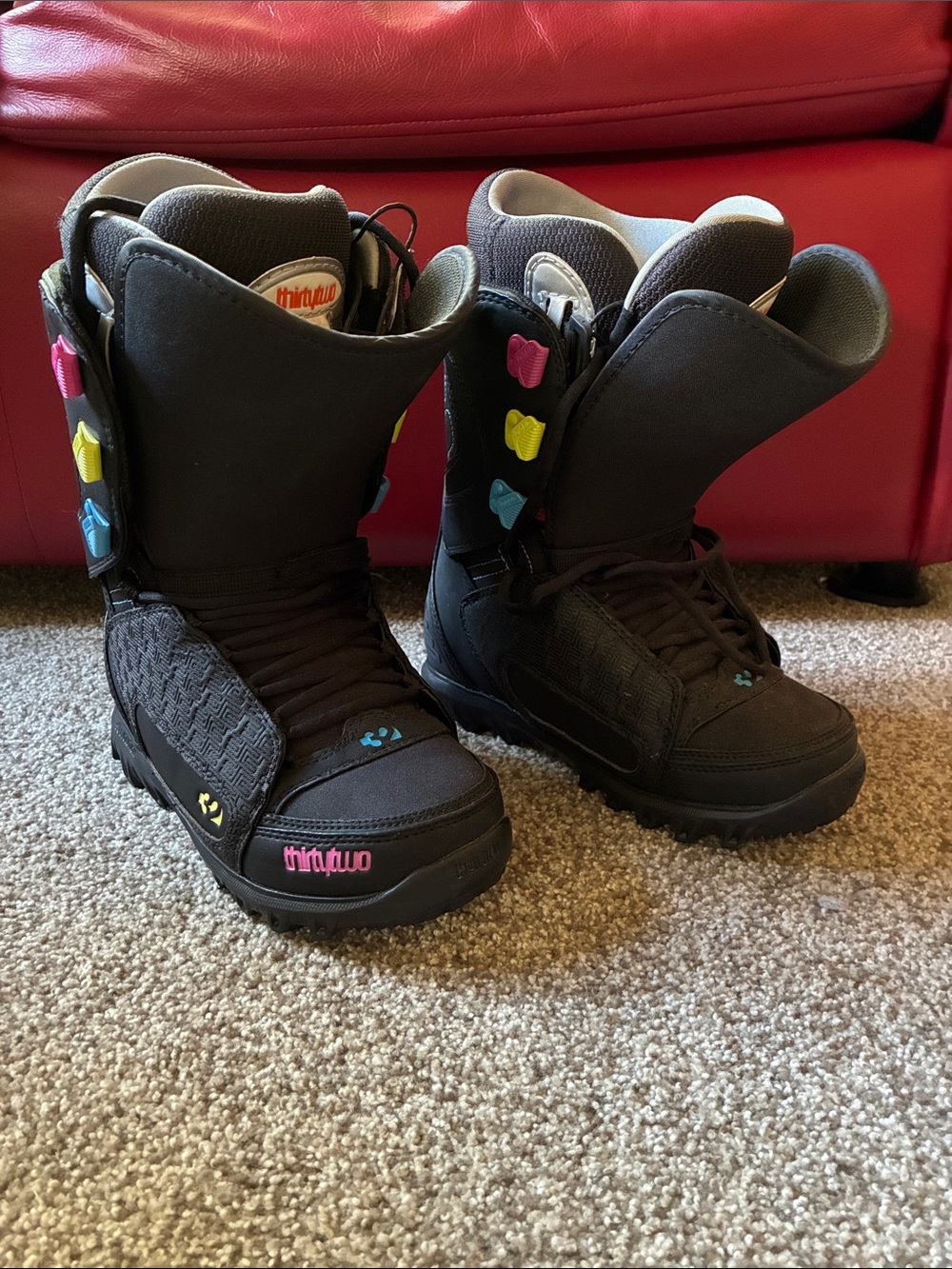 thirtytwo Women's Black Snowboard Boots with Colorful Accents